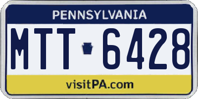 PA license plate MTT6428
