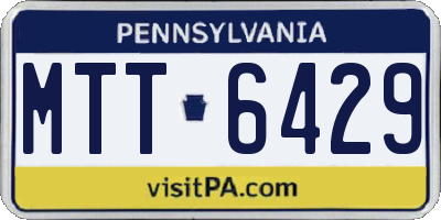 PA license plate MTT6429