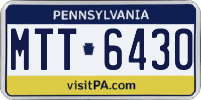 PA license plate MTT6430