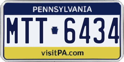 PA license plate MTT6434
