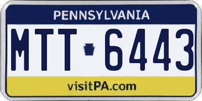 PA license plate MTT6443