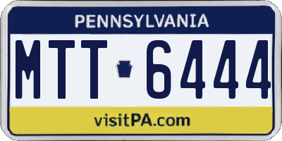 PA license plate MTT6444