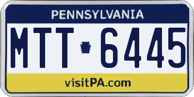 PA license plate MTT6445