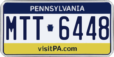 PA license plate MTT6448