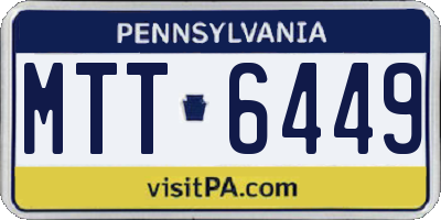 PA license plate MTT6449