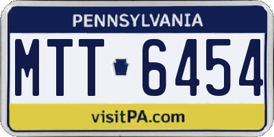PA license plate MTT6454