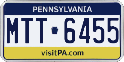 PA license plate MTT6455