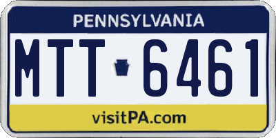 PA license plate MTT6461