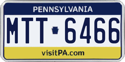 PA license plate MTT6466