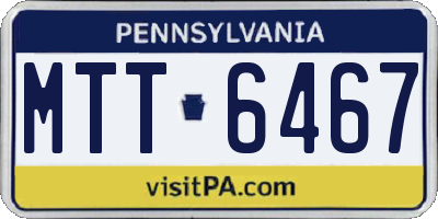 PA license plate MTT6467