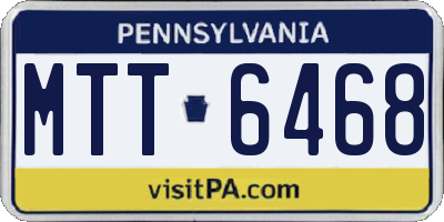 PA license plate MTT6468