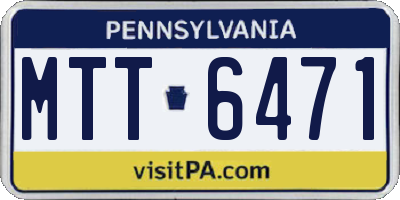 PA license plate MTT6471