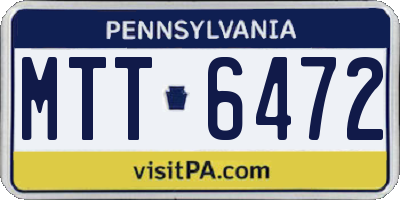 PA license plate MTT6472