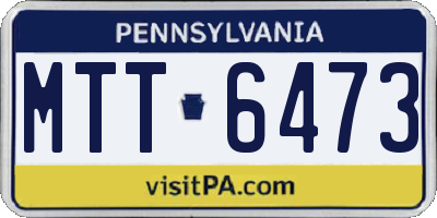 PA license plate MTT6473