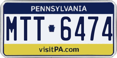 PA license plate MTT6474