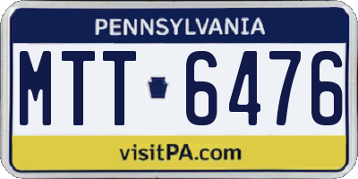 PA license plate MTT6476