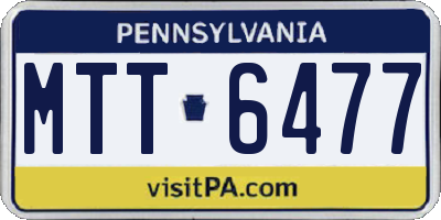 PA license plate MTT6477