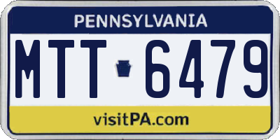 PA license plate MTT6479