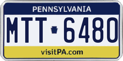 PA license plate MTT6480