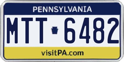 PA license plate MTT6482