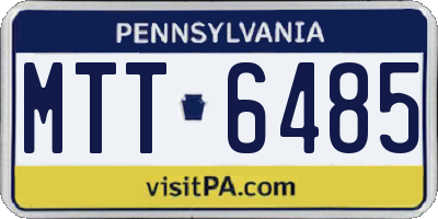 PA license plate MTT6485