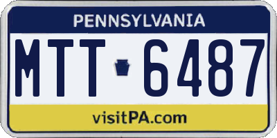PA license plate MTT6487