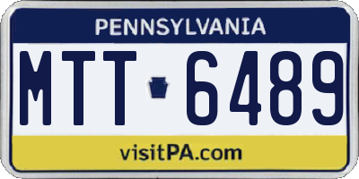 PA license plate MTT6489