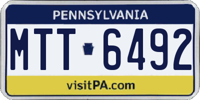 PA license plate MTT6492