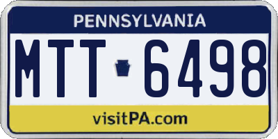 PA license plate MTT6498