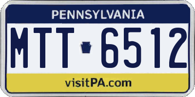 PA license plate MTT6512