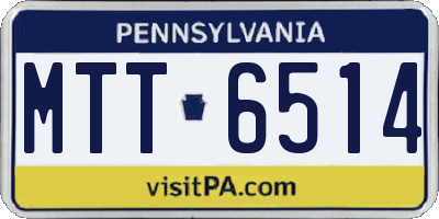 PA license plate MTT6514