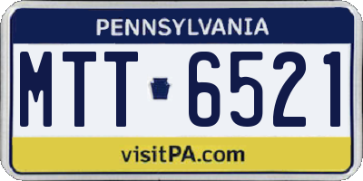 PA license plate MTT6521