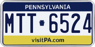 PA license plate MTT6524
