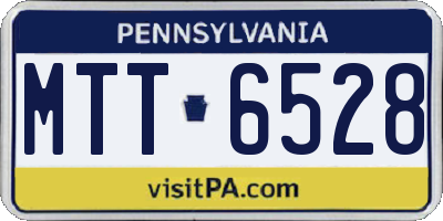 PA license plate MTT6528