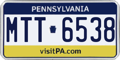 PA license plate MTT6538