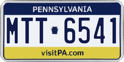 PA license plate MTT6541