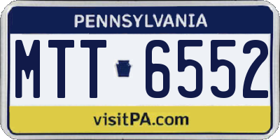 PA license plate MTT6552