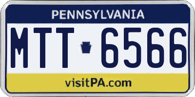 PA license plate MTT6566