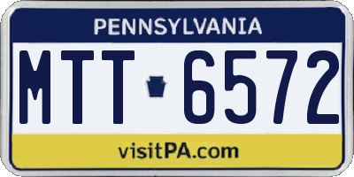 PA license plate MTT6572