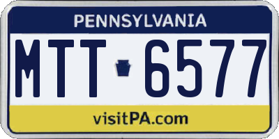 PA license plate MTT6577
