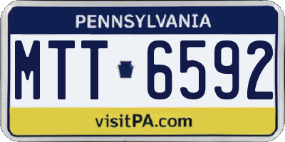 PA license plate MTT6592