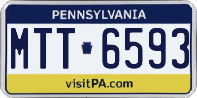 PA license plate MTT6593