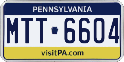 PA license plate MTT6604