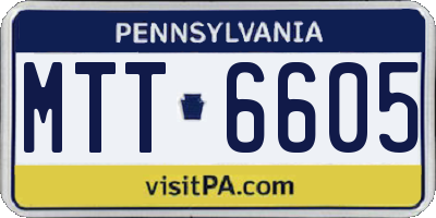 PA license plate MTT6605