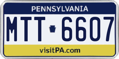 PA license plate MTT6607