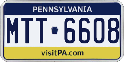 PA license plate MTT6608