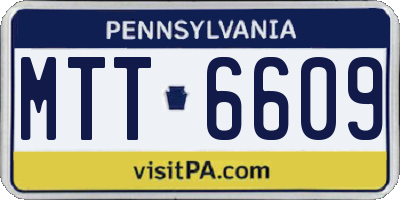 PA license plate MTT6609