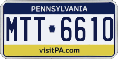 PA license plate MTT6610