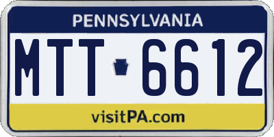 PA license plate MTT6612