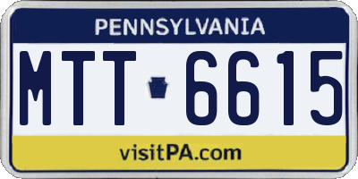 PA license plate MTT6615